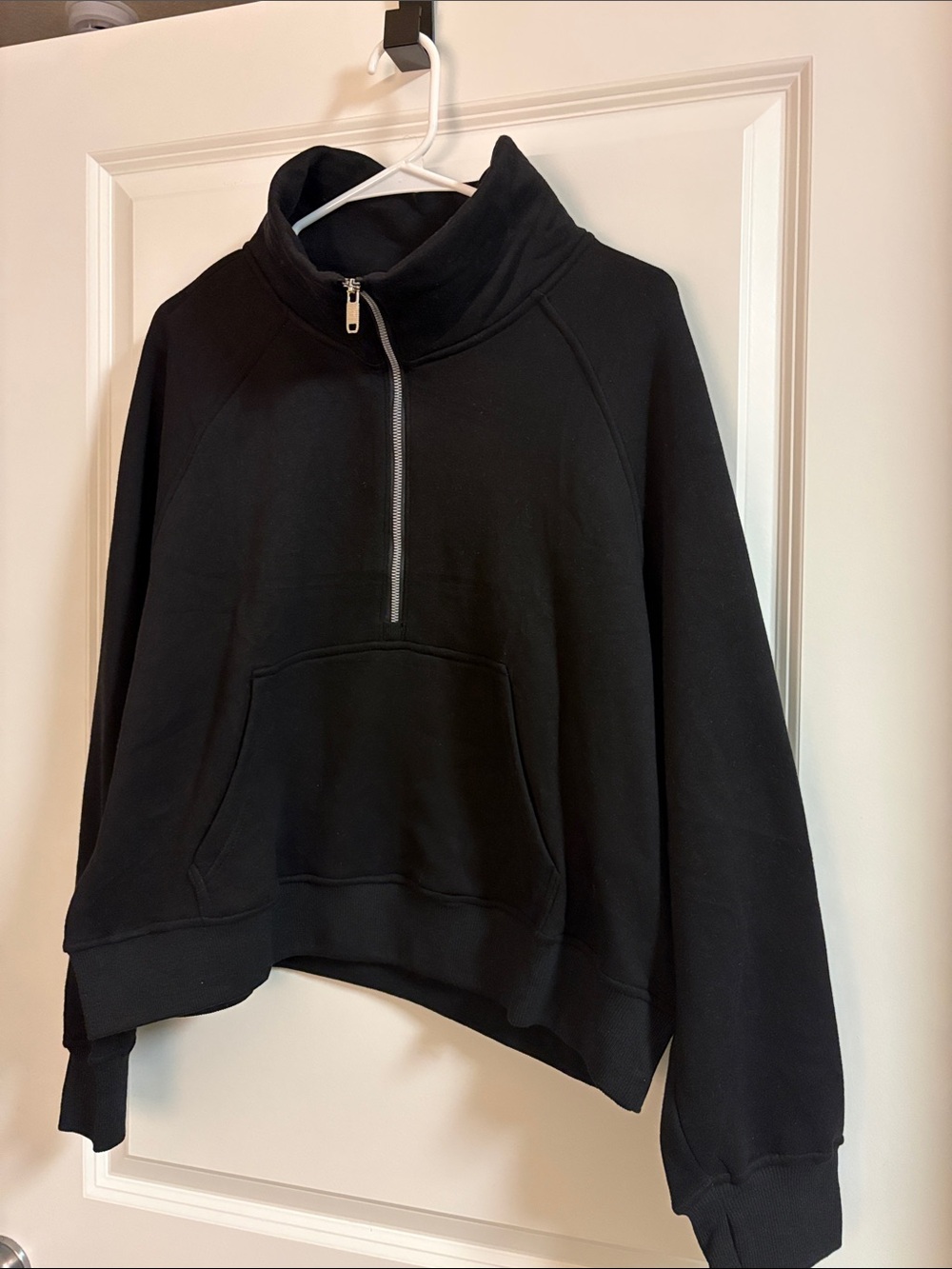 Amazon Women's Black Half-Zip Pullover Hoodie